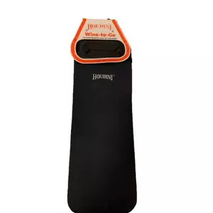 Houdini Wine to Go Wine Bottle Carrier Black Neoprene Insulated - Picture 1 of 5