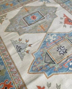 Oushak Rug Wool Ivory Hand Knotted Turkish Area Carpet Living Room Handmade 8x10 - Picture 1 of 5