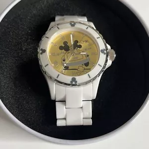 Disney Mickey and Minnie Mouse Watch Unisex White Band 1006166 NEW - Picture 1 of 9