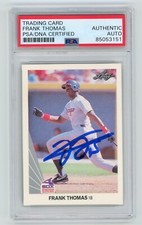 FRANK THOMAS Signed 1990 Leaf ROOKIE Baseball CARD #300 + PSA Auto