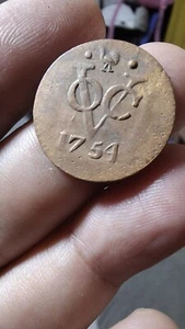 Dutch Netherlands Colonial Voc Duit 1754 WestfriesLand New York Penny Coin e.53 - Picture 1 of 2