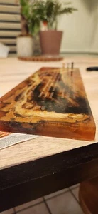 EPOXY POUR WOODEN CRIBBAGE BOARD - ONE OF A KIND - Picture 1 of 7