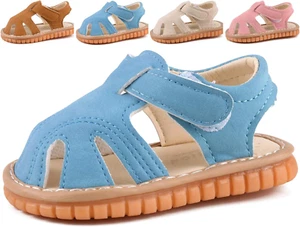Boys Girls Summer Squeaky Sandals Closed-Toe Anti-Slip Premium Rubber Sole Toddl - Picture 1 of 7
