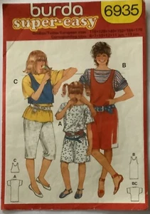 Burda 6935 Sewing Pattern UNCUT Tops and Dress - Girl / Teen 116 to 170 - Picture 1 of 4