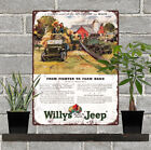 1945 Willys Jeep Ad From Farmer to Farm hand mancave Metal Sign 9x12&quot; 60677