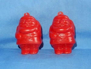 Vintage Mark Productions Red Plastic 2 1/2" Santa Claus Bank Christmas Ornaments - Bild 1 von 8