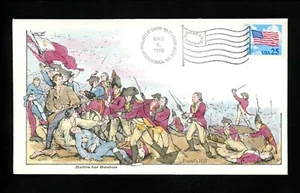 US FDC #2278 Collins Hand Painted HP 1988 Boxborough MA Flag & Clouds Unofficial - Picture 1 of 2