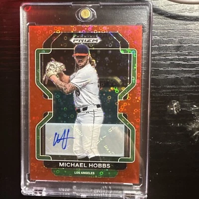 2022 Panini Prizm Draft Picks MICHAEL HOBBS Auto Red Disco Foil Parallel /99 CC - Image 1 of 2