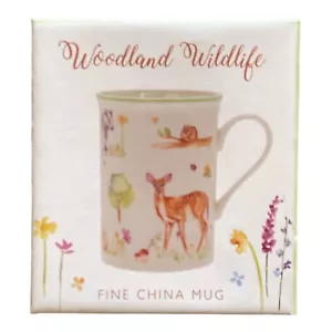 Feiner China-Becher Waldland Wildlife - Die Leonardo-Sammlung - Eule Fuchs Kaninchen Tasse - Bild 1 von 1