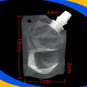 50/250/500 Clear Reusable Beverage Pouch Packaging Bags (Comes With 1 Funnel) - Picture 1 of 3