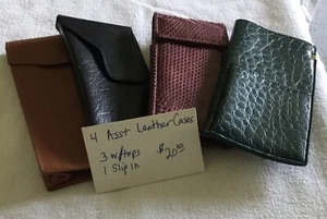 Eyeglass Case Lot Of 4 - Leather - Picture 1 of 1