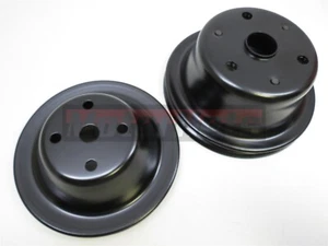 SBC Chevy 1 Groove Long Water Pump Crankshaft Pulley Kit LWP 69-85 SBC 283-350 - Picture 1 of 6