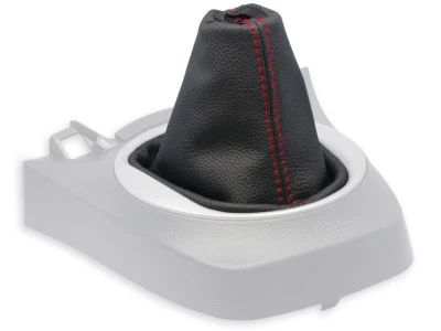 PARA TOYOTA VERSO-S 2010-2016 FUNDA PALANCA DE CAMBIOS CUERO NEGRO COSTURAS ROJO - Imagen 1 de 4