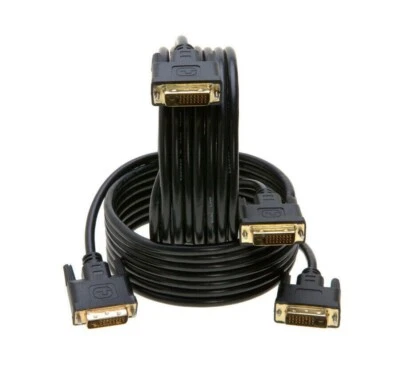 DVI to DVI Monitor Adapter Cable 24+1 Dual Link DVI-D 3FT 6FT 10FT 15FT 25F lot - Image 1 of 4