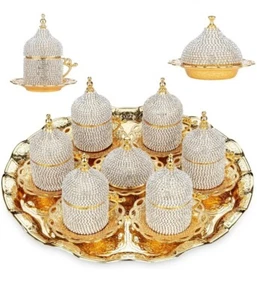 6-Piece Coffee Cup Set Crystal Stone Coffee Cup Espresso Set 27 Pieces - Picture 1 of 10