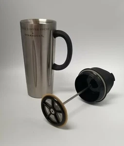 Starbucks Barista Stainless Steel Solo Coffee Press Travel Mug Tumbler 16oz 2003 - Picture 1 of 12