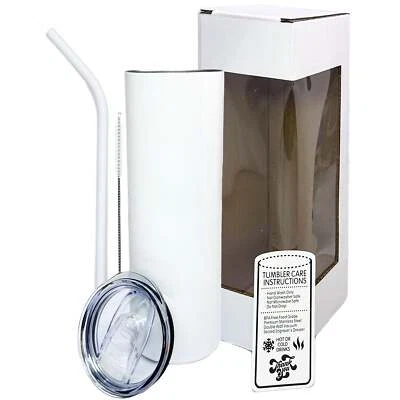 ProSub 20oz Epoxy & Engravable Coated Stainless Steel Skinny Tumbler - White - Image 1 of 4