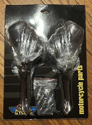 Twin Chrome Hand Bone Motorcycle Mirror Set Milwaukee J&P Cycles - Image 1 of 4