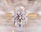 3.36 Ct Oval Cut MOISSANITE Solitaire Engagement Ring 14k Solid Yellow Gold