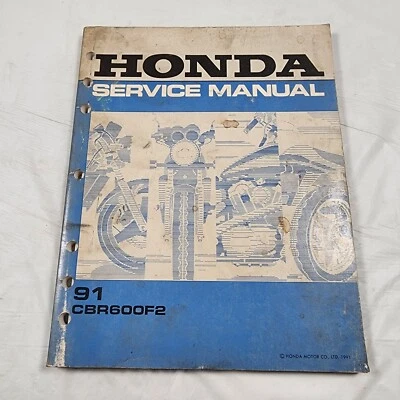 Libro manual de reparación de servicio Honda 1991 Honda CBR600 F2 CBR 600 FABRICANTE DE EQUIPOS ORIGINALES Foto 1 de 4