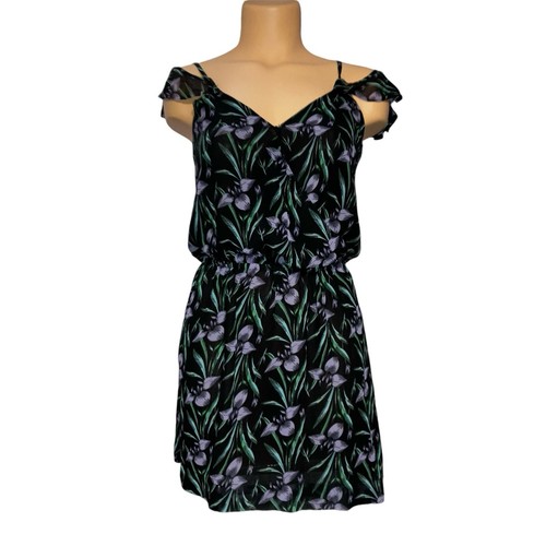 UNDERCOVER Abito vintage Y2K Victorias Secret Moda International piccolo nero taglio floreale XS