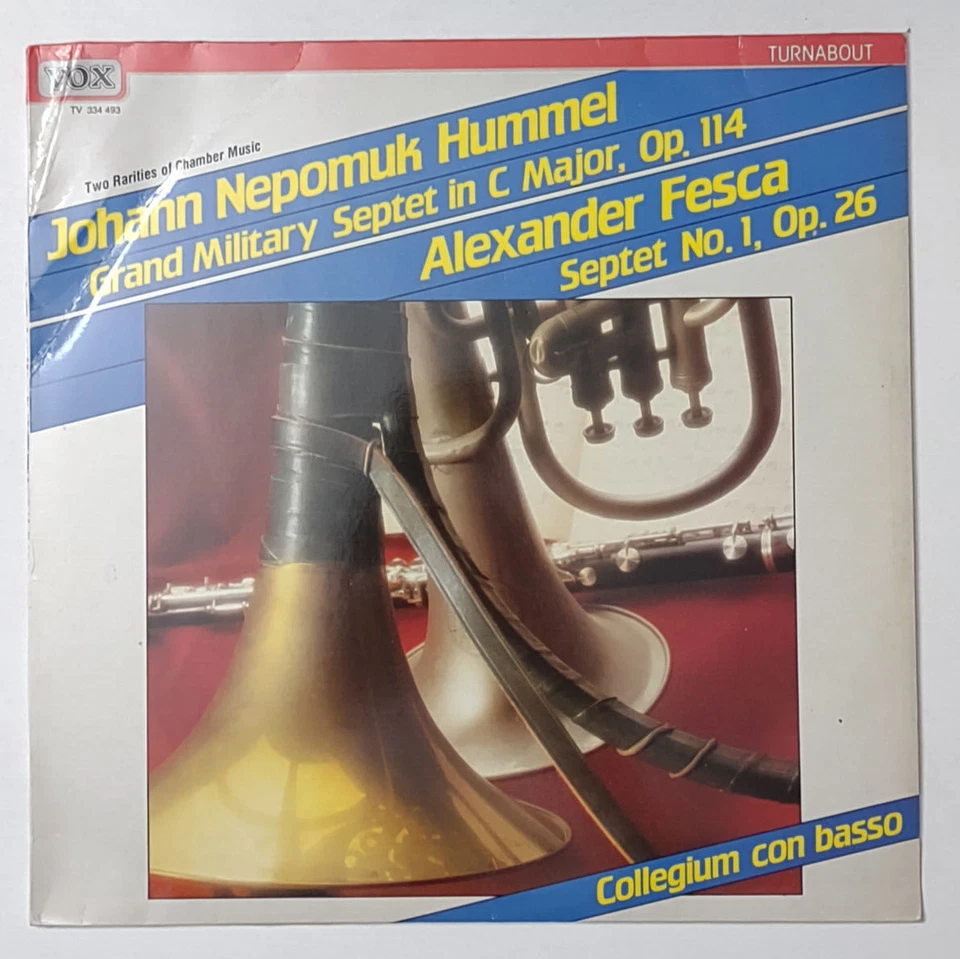 Johann Nepomuk Hummel Grand Military Septet in C Major, Op. 114 vinyl record Foto 1 de 4