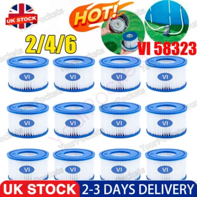 2-12x Bestway Lazy Lay-Z-Spa Filters VI Cartridge, Hot Tub Spa Swimming Pool UK - Image 1 of 4