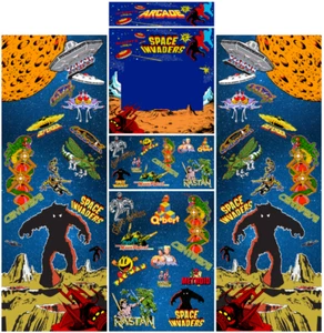 Grafica Cabinato Arcade Pandora Box Vinile Adesivi Universale Space Invaders - Zdjęcie 1 z 1