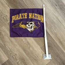 ECU Eastern Carolina Pirates University Window Mount Car Flag Pirate Nation