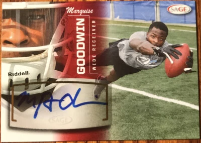 2013 SAGE Autographs Red Marquise Goodwin #18 Texas Longhorns - Image 1 of 2