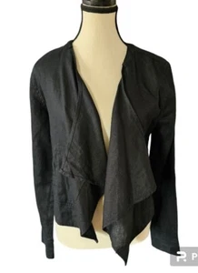 Garnet Hill 100% Linen Open Front Unlined Blazer. Long Sleeve NWT 2 Minimalist - Picture 1 of 12