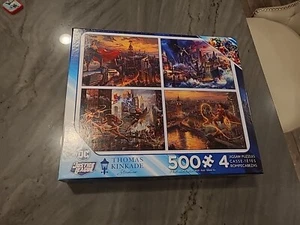 Neu Thomas Kinkade Marvel DC Justice League 4 x 500 PC Puzzle 2000 Ceaco - Bild 1 von 11
