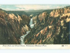 Divided-Back GREAT FALLS AND GRAND CANYON Yellowstone National Park WY c8322