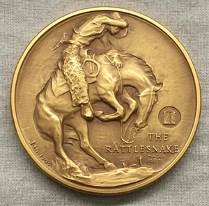 MACO. Frederic Remington "The Rattlesnake" gold-plated Medal, 1971 - Picture 1 of 2