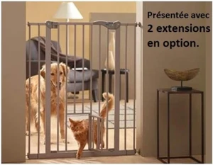 Barriera per Cani Con Porta per Gatti, Altezza 107 Cm (Per Apertura Da 75 a 87 C - Foto 1 di 12