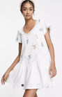 Asos Design White Short Sleeve Dress with Crochet Lace Floral Embroidery Size 8
