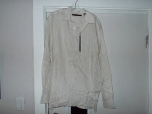 Perry Ellis Natural Linen Long Sleeve Men's Shirt Size XLarge - Picture 1 of 6