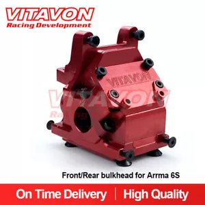 VITAVON Arrma 6S Kraton Mojave Fireteam Typhon CNC Alu7075 bulkhead Ar310854 red - Picture 1 of 5