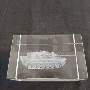 Ejército Alemán Leopardo 2A5s TANQUE Vintage 3D Láser Grabado Vidrio Cubo + Caja #1 - Imagen 1 de 7
