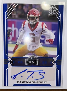 2022 leaf metal draft football Isaac Taylor-Stuart Blue LEAF ROOKIE AUTO #BA-ITS - Picture 1 of 2