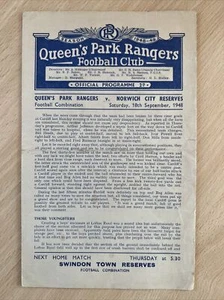 18.9.1948.Queens Park Rangers Reserves v Norwich City Res (Football Combination) - Picture 1 of 2
