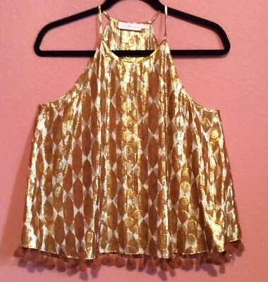 _AMAZING Tory Burch Metallic Gold Bronze Blouse - Image 1 of 2