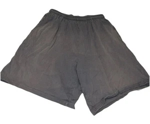 Soffe Large 100% Cotton Gray Faded Discolored Gray Distressed Activewear Shorts - Picture 1 of 5