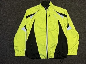 Brooks Shelter Jacket XL Neon Yellow Black Reflective Windbreaker Running Mens - Picture 1 of 4