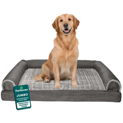 Elegante cama ortopédica para perros grandes - Lavable, diseño fácil de viajar Foto 1 de 4