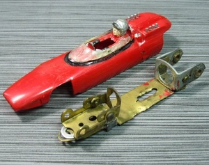 1960's SLOT CAR rough Monogram brASS Midget CHASSIS Ferrari F1 Body VINTAGE 1/32 - Picture 1 of 5