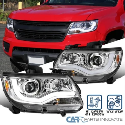 Fit 2015-2022 Chevy Colorado Clear Projector Headlights LED Strip Tube Bar Lamps Foto 1 de 4