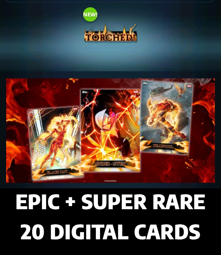 🔥TOPPS MARVEL COLLECT | ¡QUEMADO! | EPIC + SUPER RARO SET 20 TARJETAS DIGITALES🔥 Foto 1 de 1