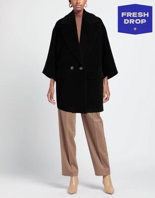 RRP€544 BRERAS MILANO Alpaca Angora & Wool Coat IT44 US8 UK12 L Made in Italy - Image 1 of 4