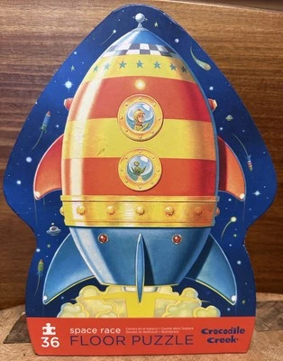 100% COMPLETO! Quebra-cabeça de chão Crocodile Creek Space Race 36 peças jumbo 3+ - Imagem 1 de 4